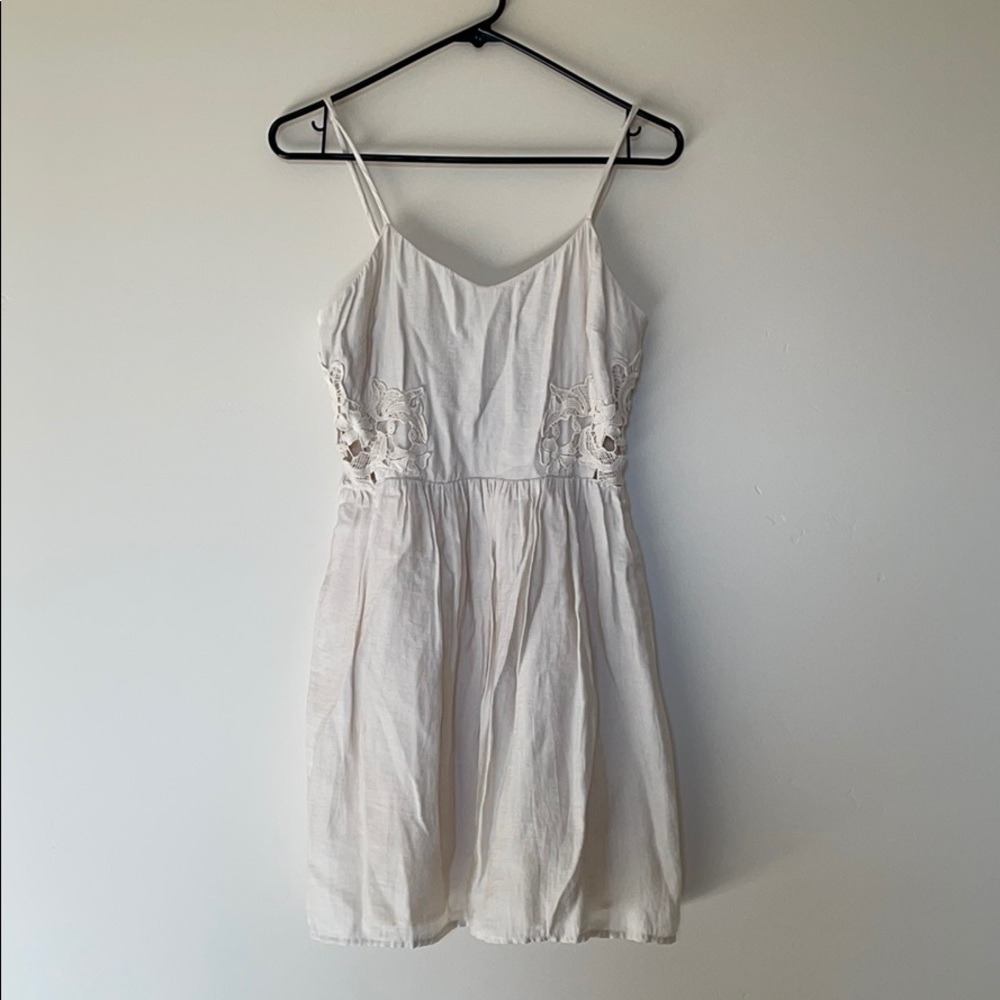 Forever 21 Cream Dress with Lace Side Cutouts